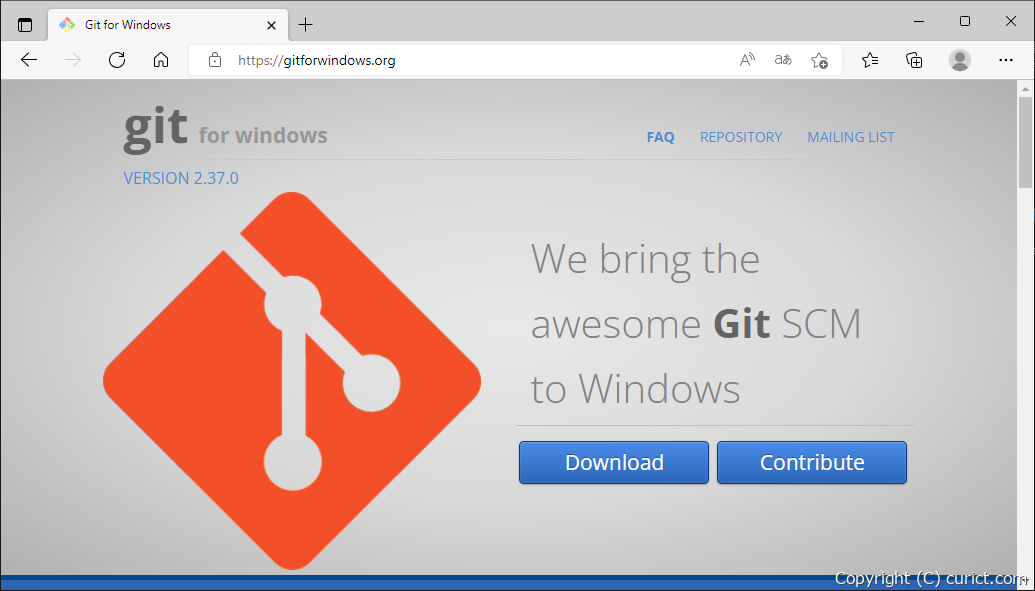 WindowsにGitをインストールする手順(旧バージョン 2.37.0)